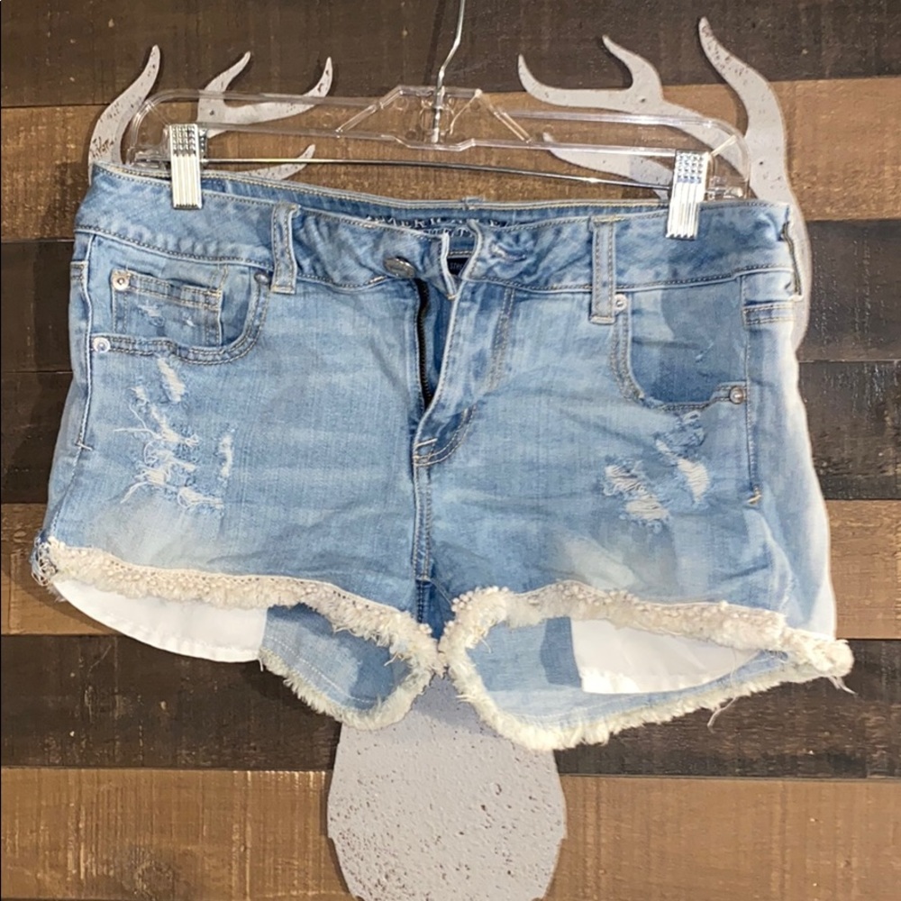 Distressed American Eagle Shortie Shorts